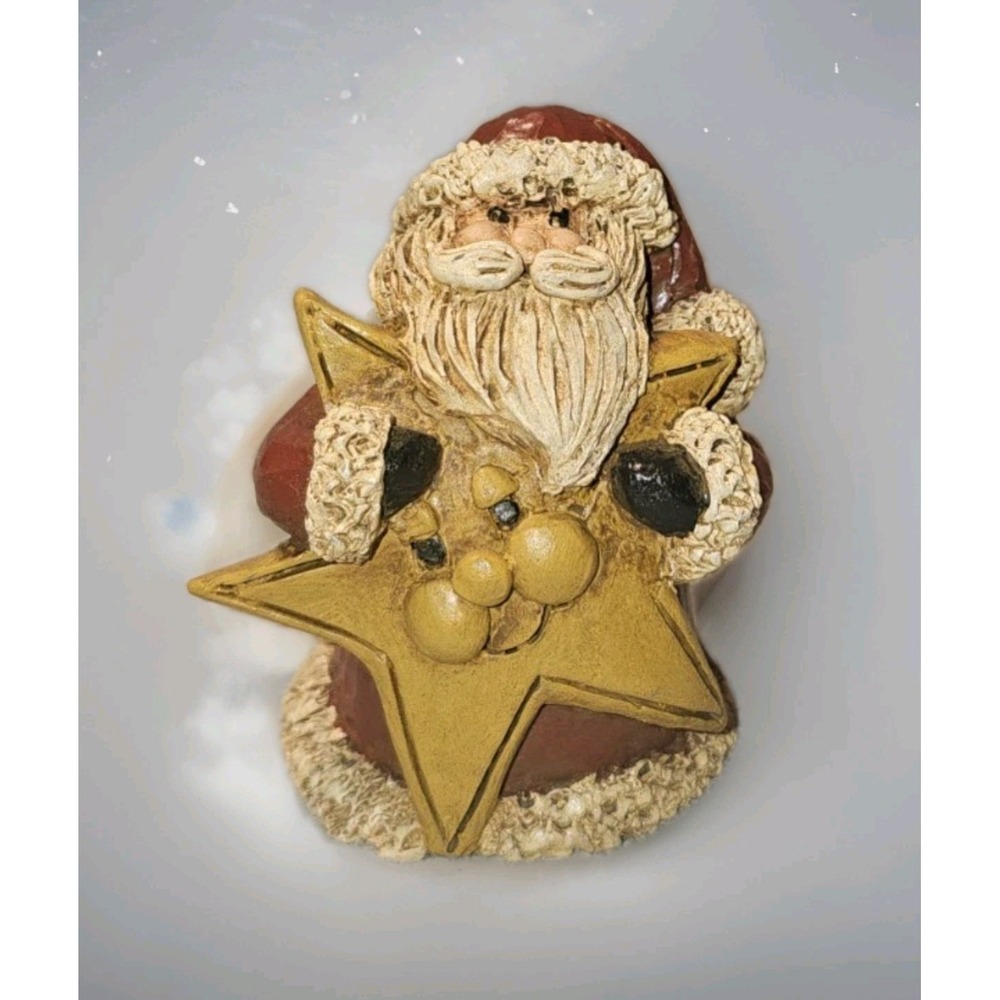 VTG 3in Santa Claus Resin Figure Christmas Holiday Miniature Collectible Decor